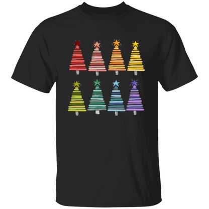 Colorful Rainbow Christmas Trees Collection - Graphic T-Shirts, Long-Sleeve Tees, Hoodie Tees, Sweatshirts, & Mugs