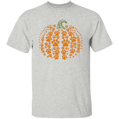 Dog Pawprint Pumpkin Fall T-Shirt