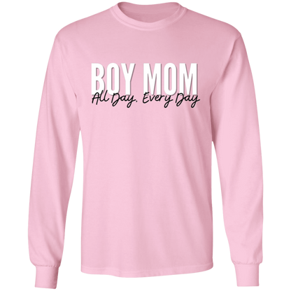 Boy Mom All Day, Every Day T-Shirts, Long-Sleeve Tees, & Sweatshirts