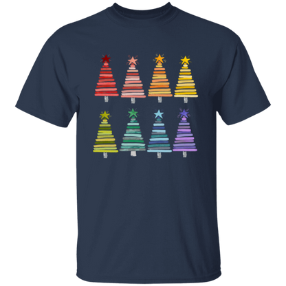 Colorful Rainbow Christmas Trees Collection - Graphic T-Shirts, Long-Sleeve Tees, Hoodie Tees, Sweatshirts, & Mugs