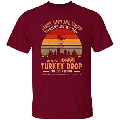 First Annual WKRP Thanksgiving Day Turkey Drop Funny T-Shirt