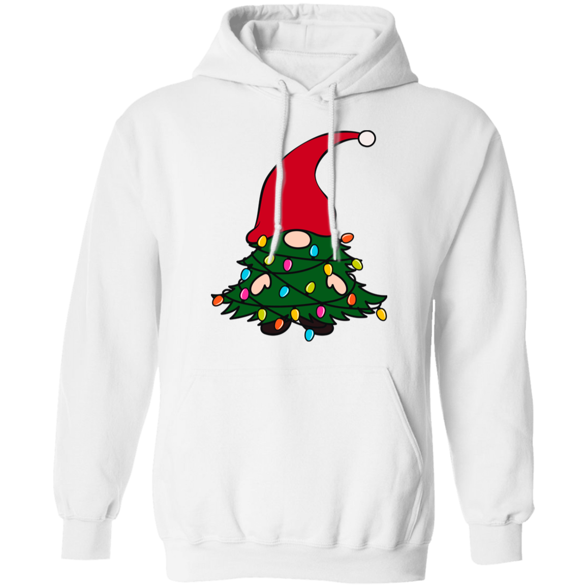 Christmas Tree Gnome Funny Holiday Pullover Hoodie