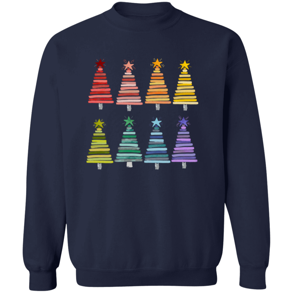 Colorful Rainbow Christmas Trees Collection - Graphic T-Shirts, Long-Sleeve Tees, Hoodie Tees, Sweatshirts, & Mugs