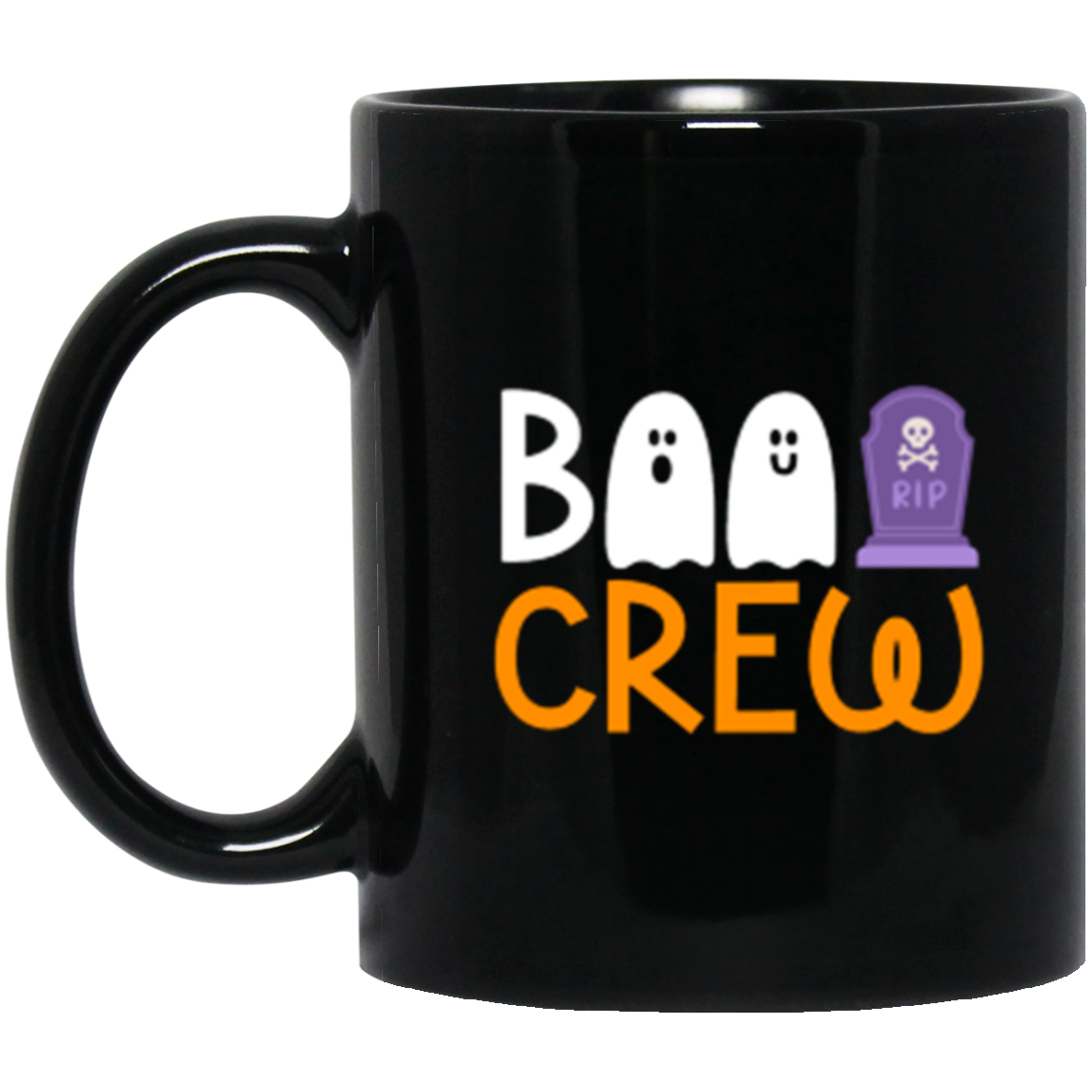 BOO Crew Halloween 11 oz or 15 oz Black Ceramic Mug