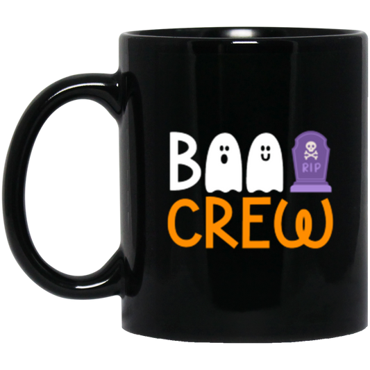 BOO Crew Halloween 11 oz or 15 oz Black Ceramic Mug