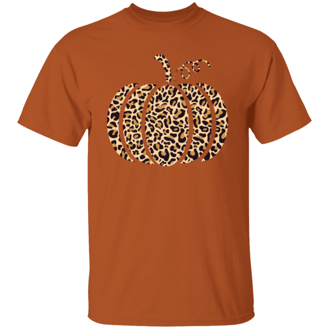 Leopard-Print Pumpkin Cute Fall T-Shirt