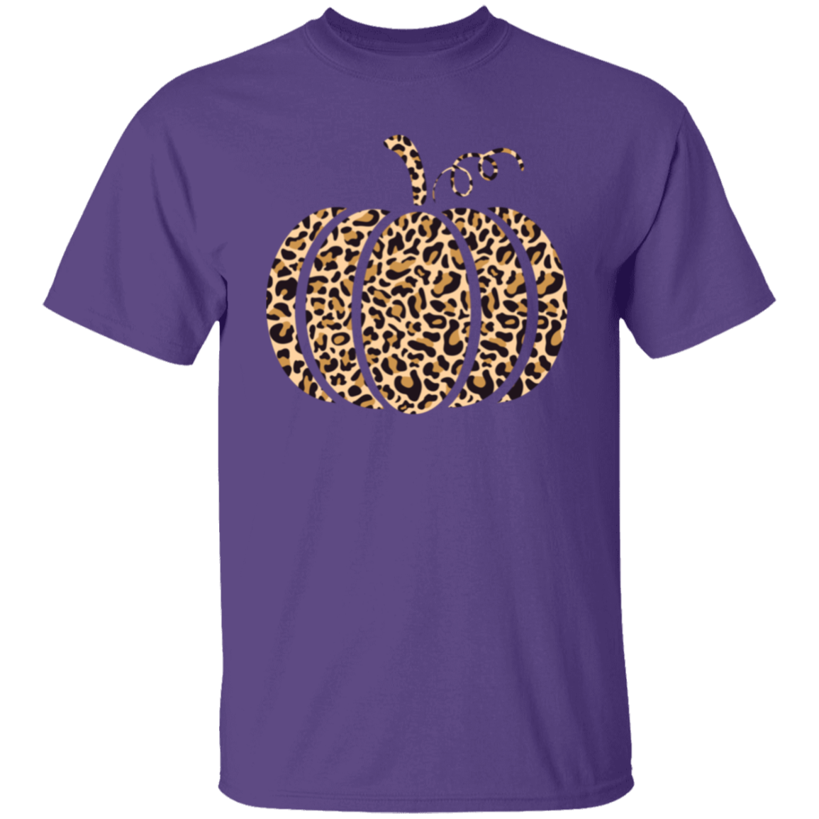 Leopard-Print Pumpkin Cute Fall T-Shirt