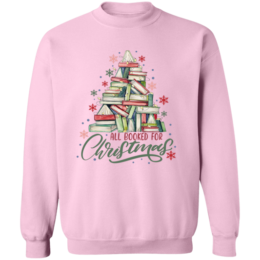 All Booked For Christmas Crewneck Pullover Sweatshirt