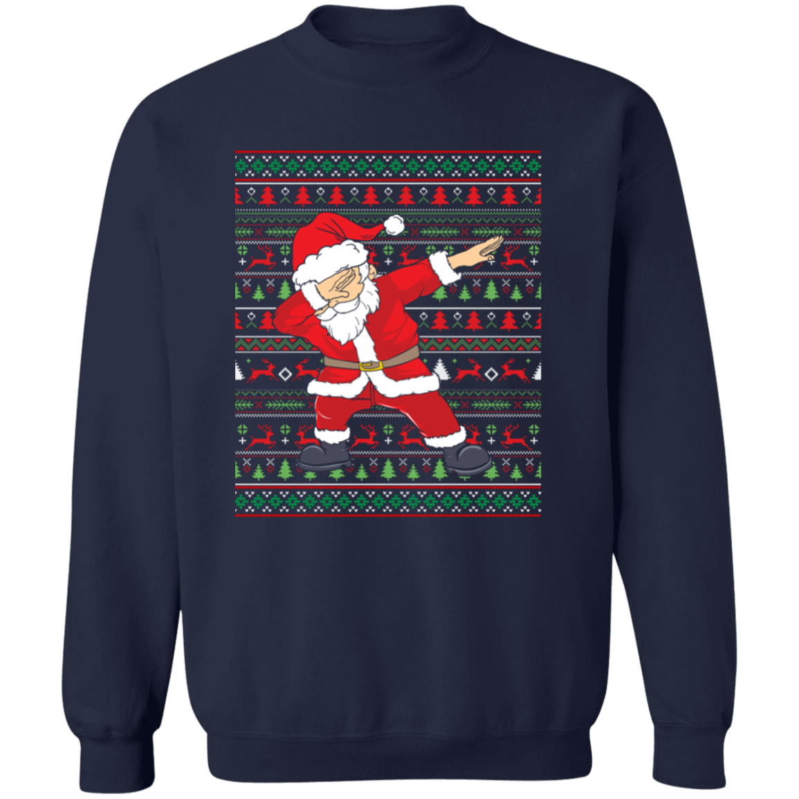 Dabbing Santa Ugly Christmas Sweater Crewneck Pullover Sweatshirt