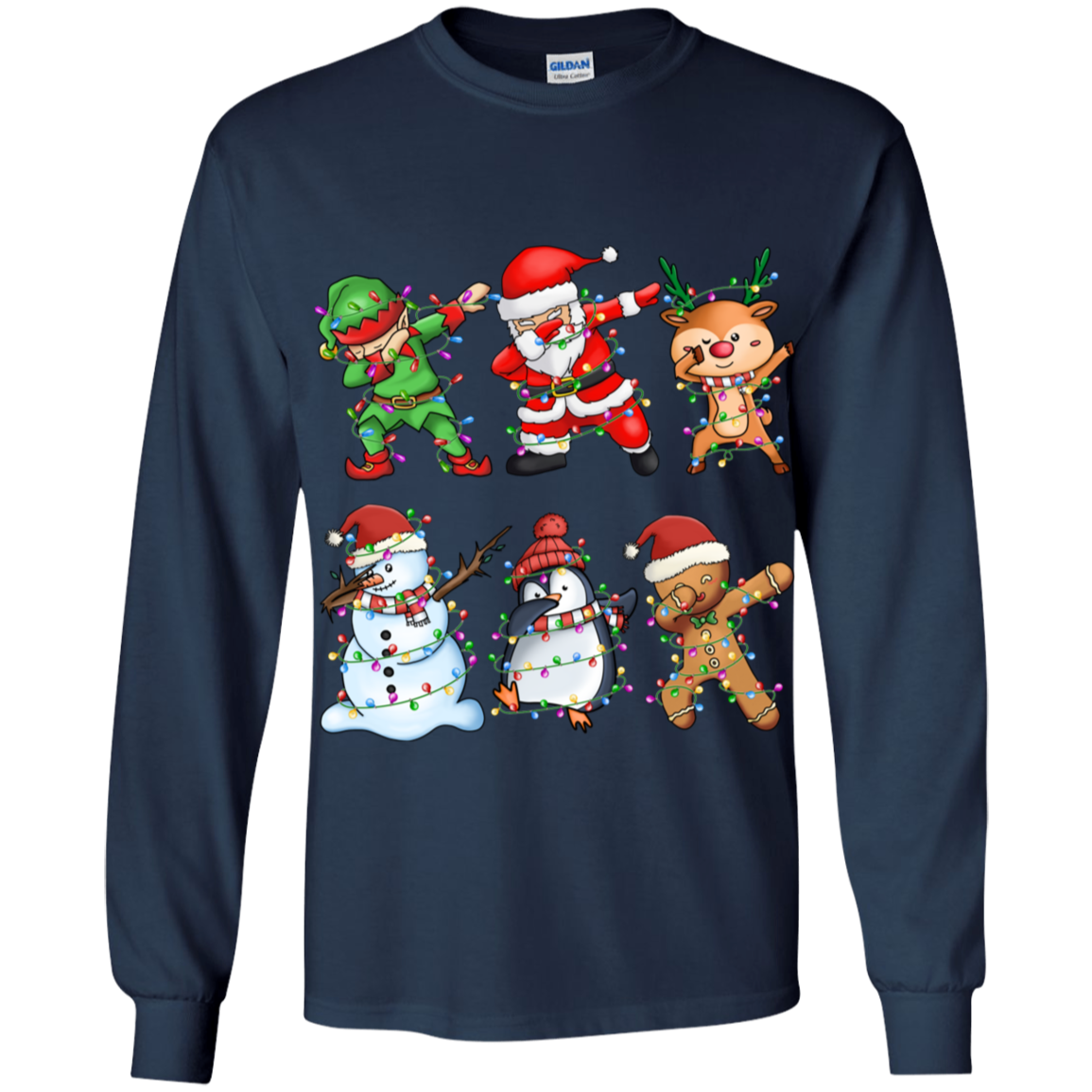 Dabbing Christmas Friends: Elf, Santa, Rudolph, Frosty+ Youth LS T-Shirt