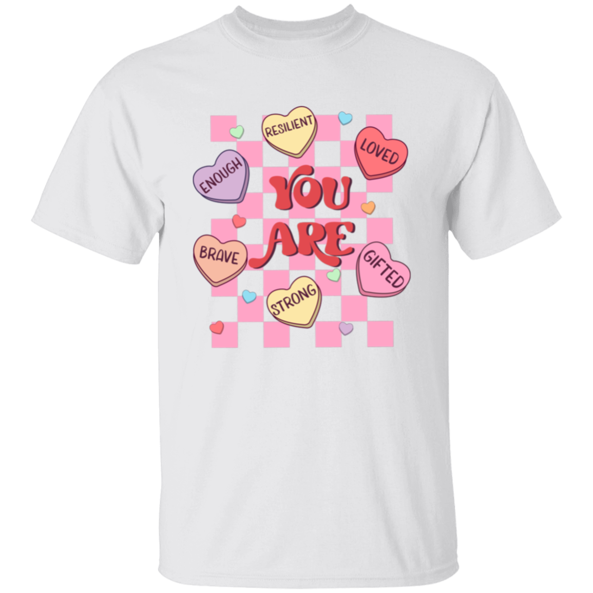 Positive Affirmations Valentine Candy Heart Collection - T-Shirts, Raglan Tees, & Sweatshirts