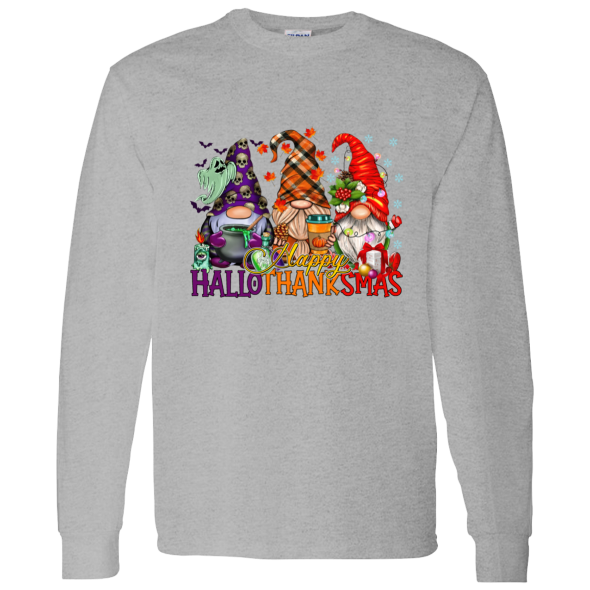 HalloThanksMas Gnomes LS T-Shirt