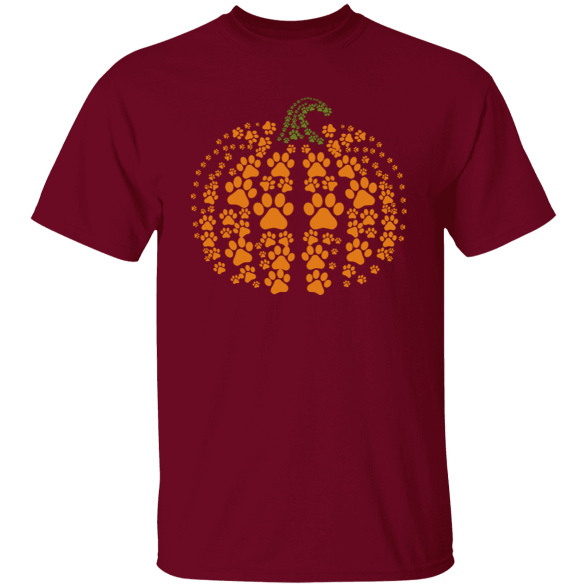 Dog Pawprint Pumpkin Fall T-Shirt