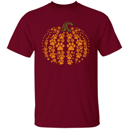 Dog Pawprint Pumpkin Fall T-Shirt