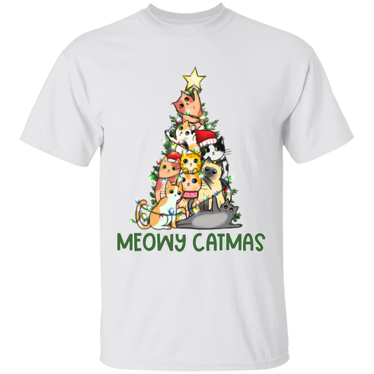 Meowy Catmas Cat Christmas Tree Cute Holiday Youth T-Shirt