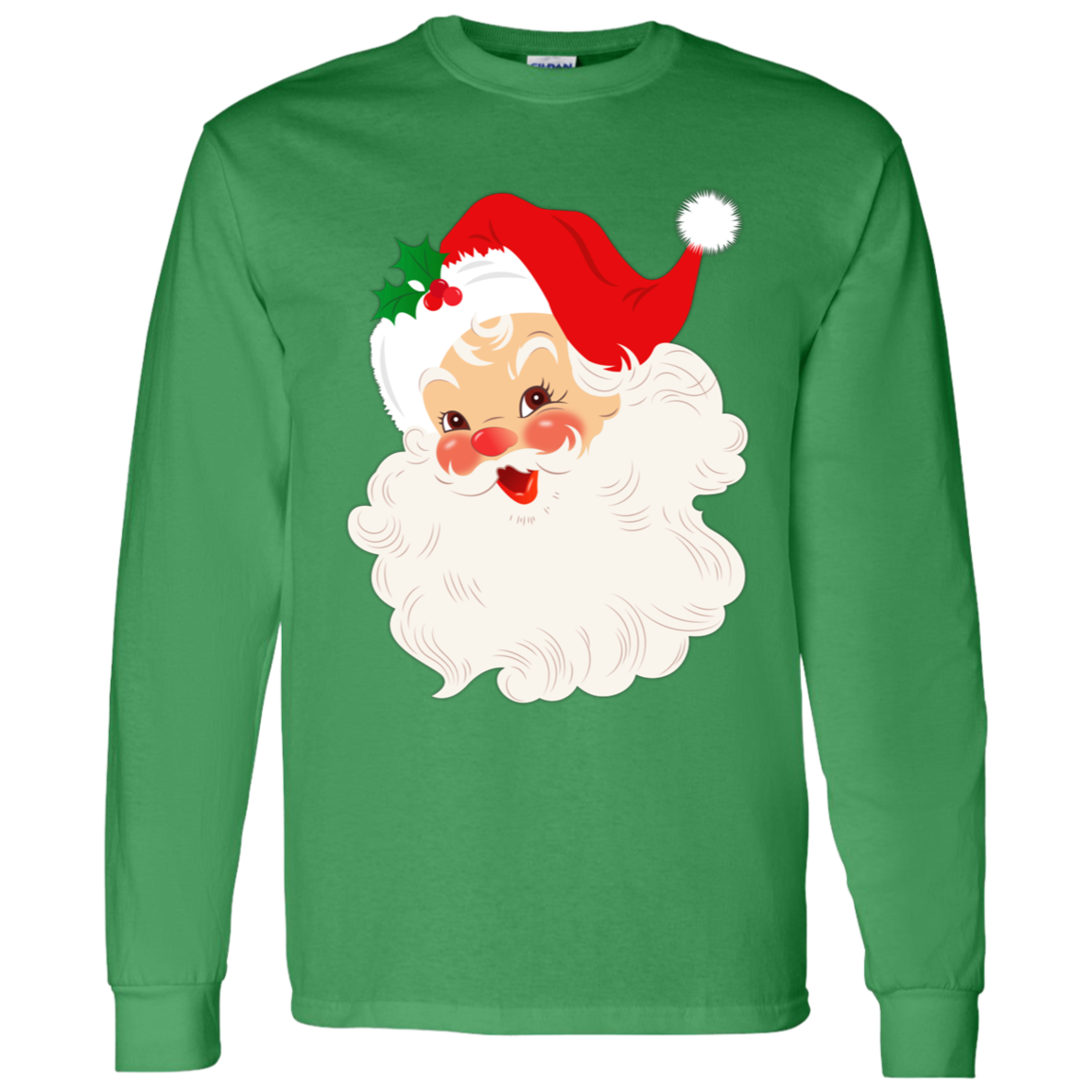 Retro Santa Claus Vintage Style Christmas LS T-Shirt