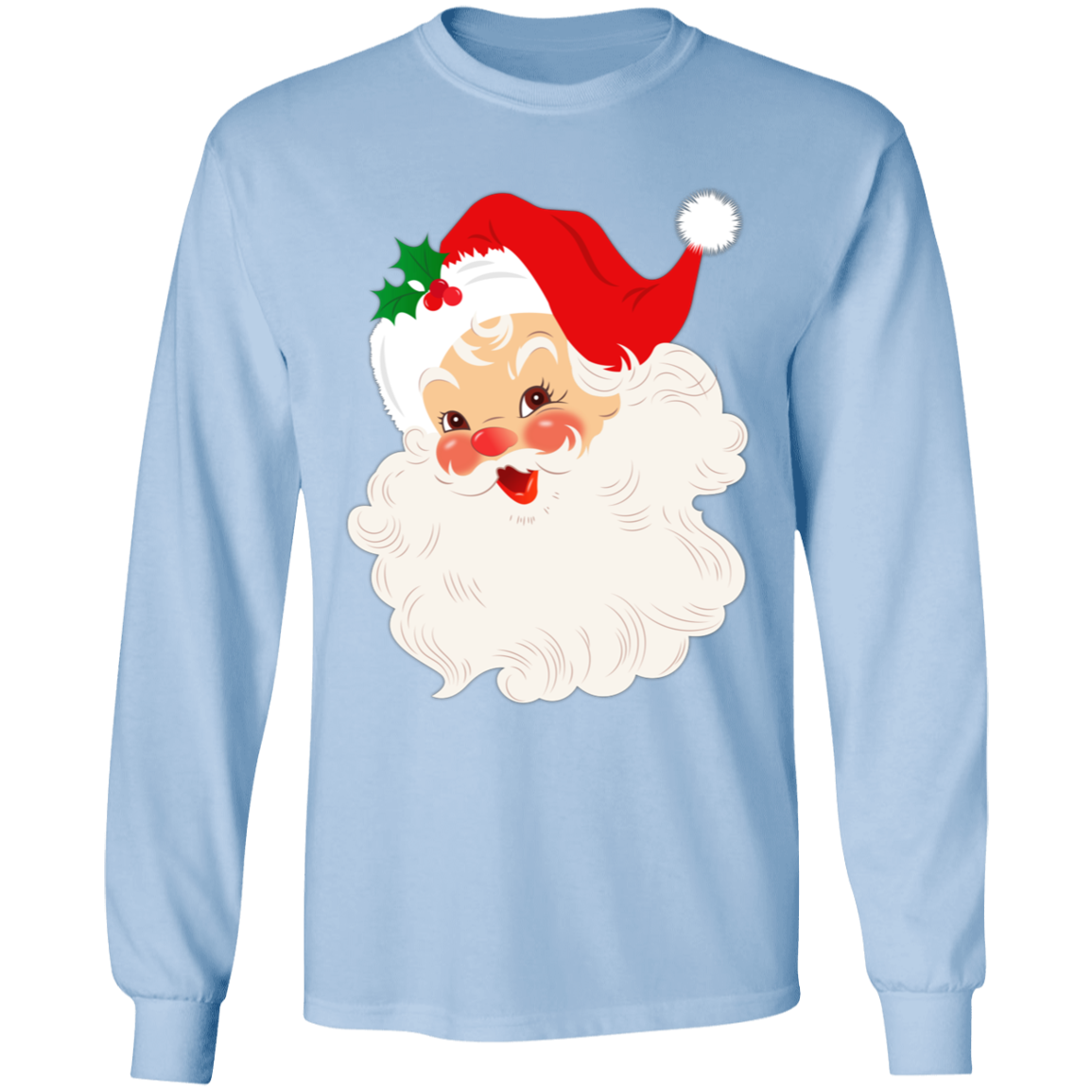 Retro Santa Claus Vintage Style Christmas LS T-Shirt