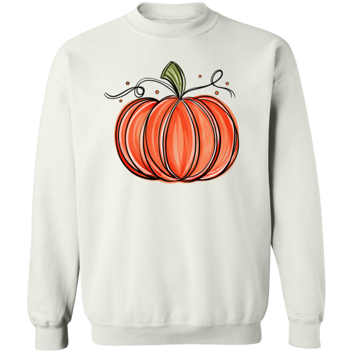 Pretty Fall Pumpkin Crewneck Pullover Sweatshirt