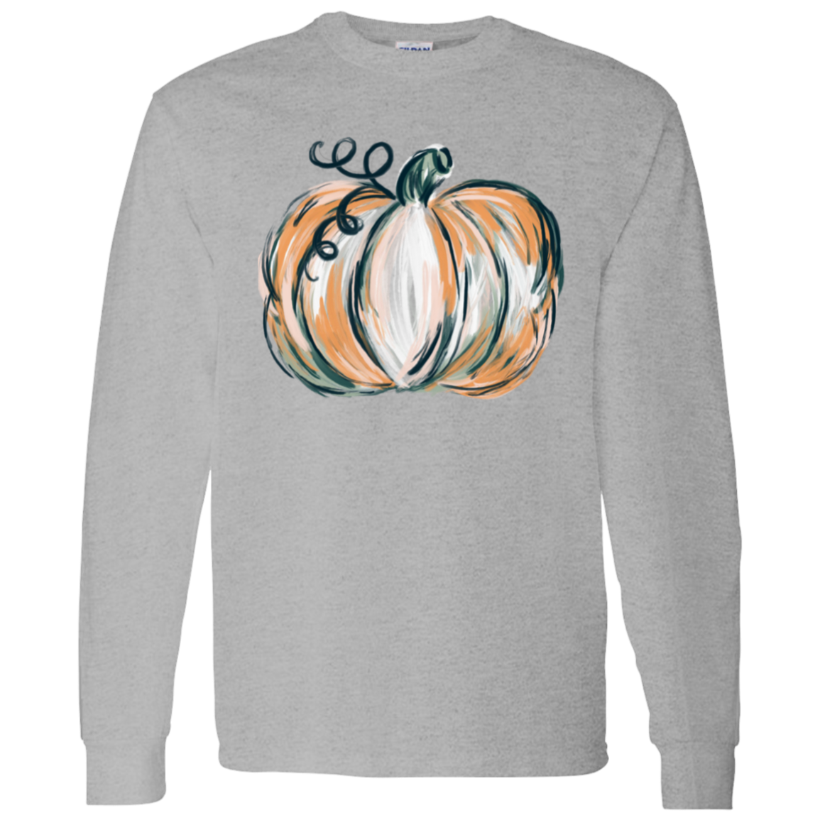 Painted Pumpkin Fall Thanksgiving LS T-Shirt