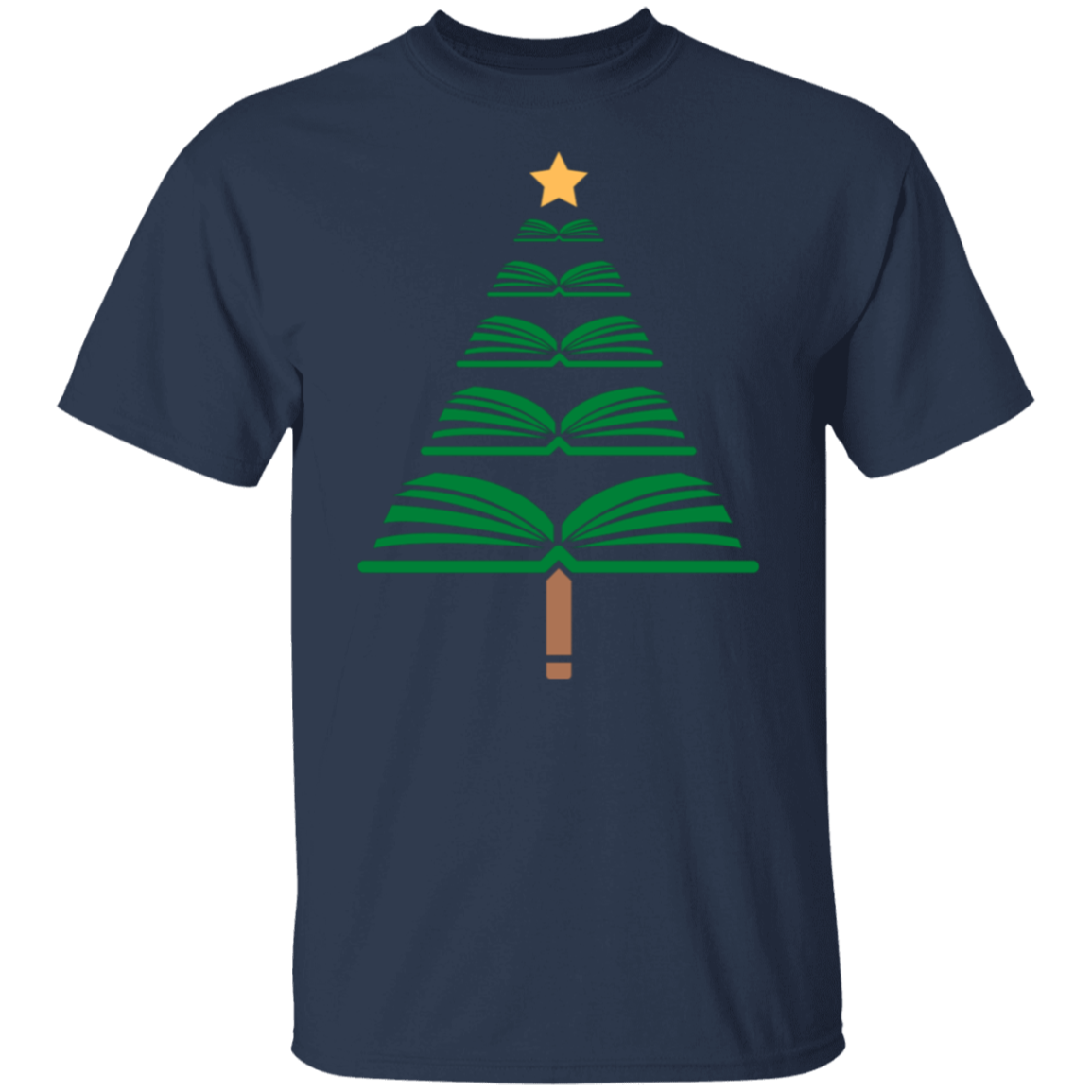 Merry Christmas Book Tree T-Shirt