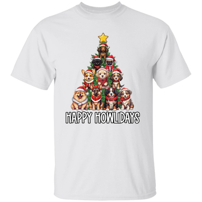 Happy Howlidays Dog Christmas Tree T-Shirt