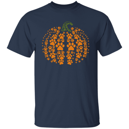 Dog Pawprint Pumpkin Fall T-Shirt