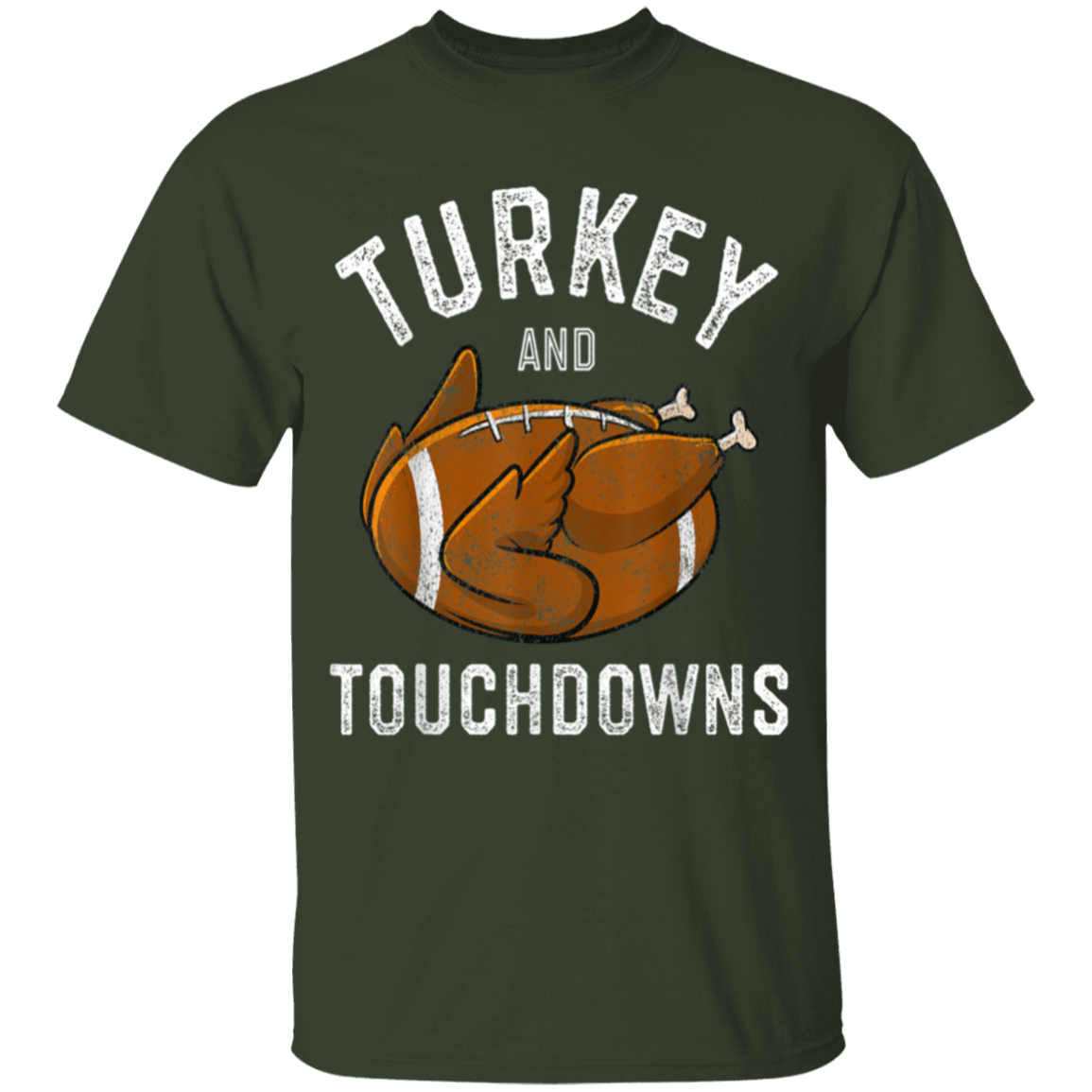 Turkey and Touchdowns Thanksgiving Football Youth T-Shirt