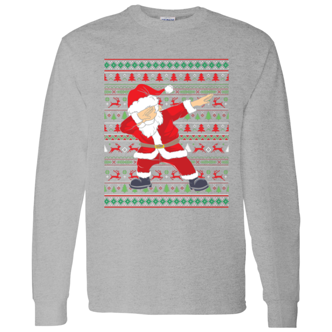 Dabbing Santa Ugly Christmas Sweater LS T-Shirt