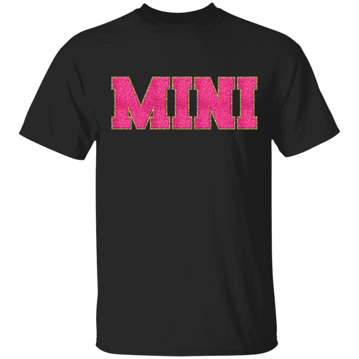 Nana, Mama, & Mini T-Shirt Collection - Pink Faux Chenille Glitter Patch Matching Family Shirts