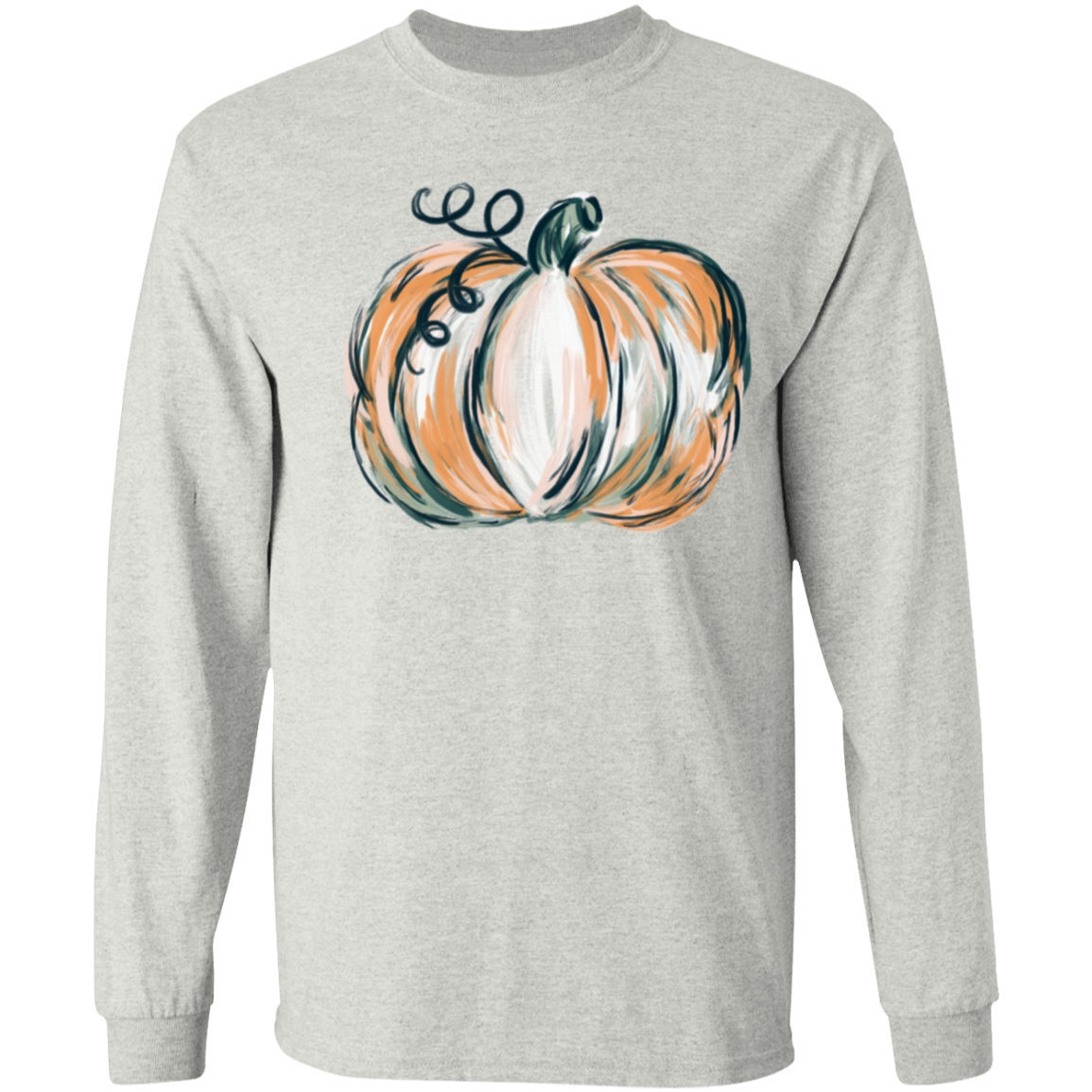 Painted Pumpkin Fall Thanksgiving LS T-Shirt