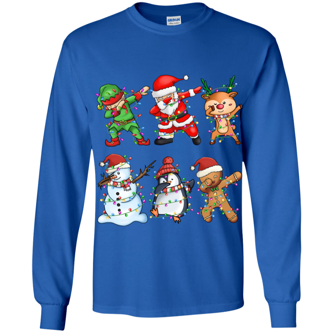 Dabbing Christmas Friends: Elf, Santa, Rudolph, Frosty+ Youth LS T-Shirt