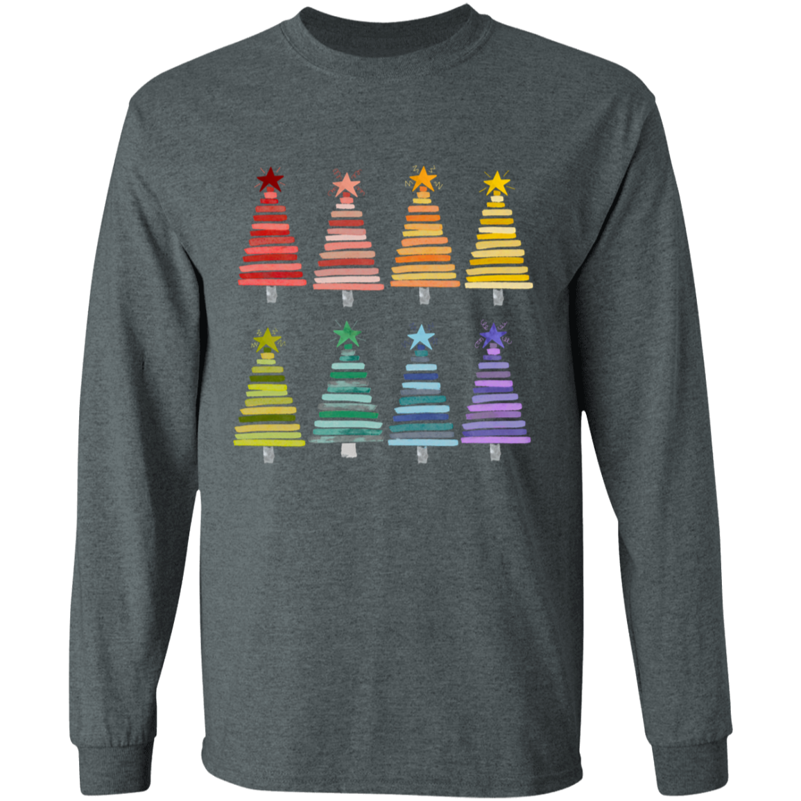 Colorful Rainbow Christmas Trees Collection - Graphic T-Shirts, Long-Sleeve Tees, Hoodie Tees, Sweatshirts, & Mugs