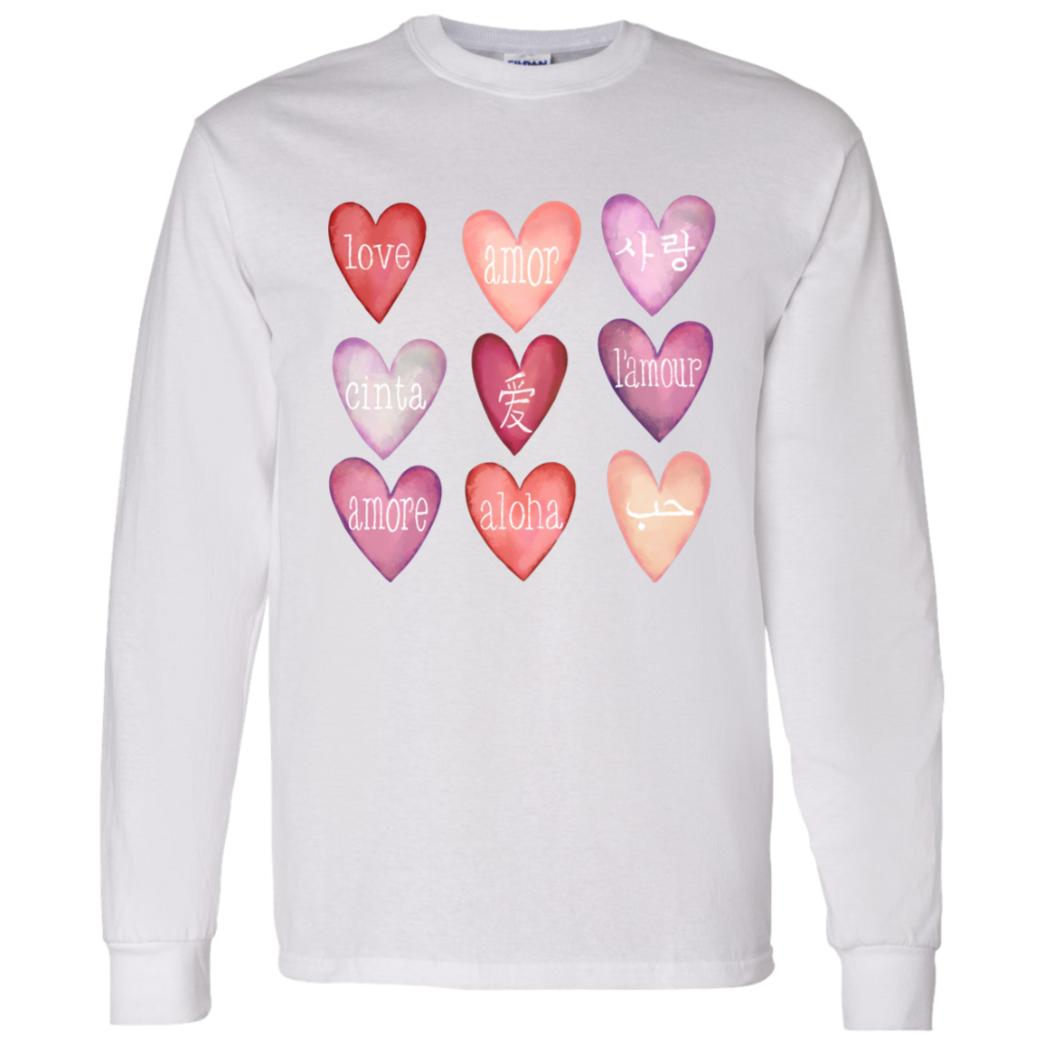 Love Languages Valentine Hearts Collection - T-shirts, Long-Sleeve Tees, Sweatshirts, Pillows, & Mugs