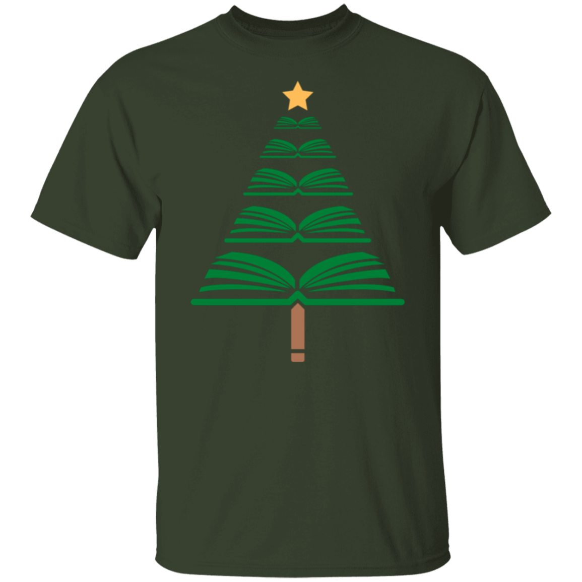 Merry Christmas Book Tree T-Shirt