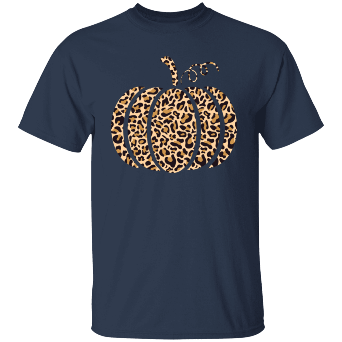 Leopard-Print Pumpkin Cute Fall T-Shirt