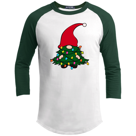 Christmas Tree Gnome Funny Holiday Youth 3/4 Raglan Sleeve Shirt