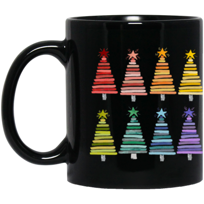 Colorful Rainbow Christmas Trees Collection - Graphic T-Shirts, Long-Sleeve Tees, Hoodie Tees, Sweatshirts, & Mugs