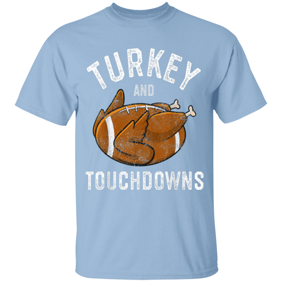 Turkey and Touchdowns Thanksgiving Football Youth T-Shirt