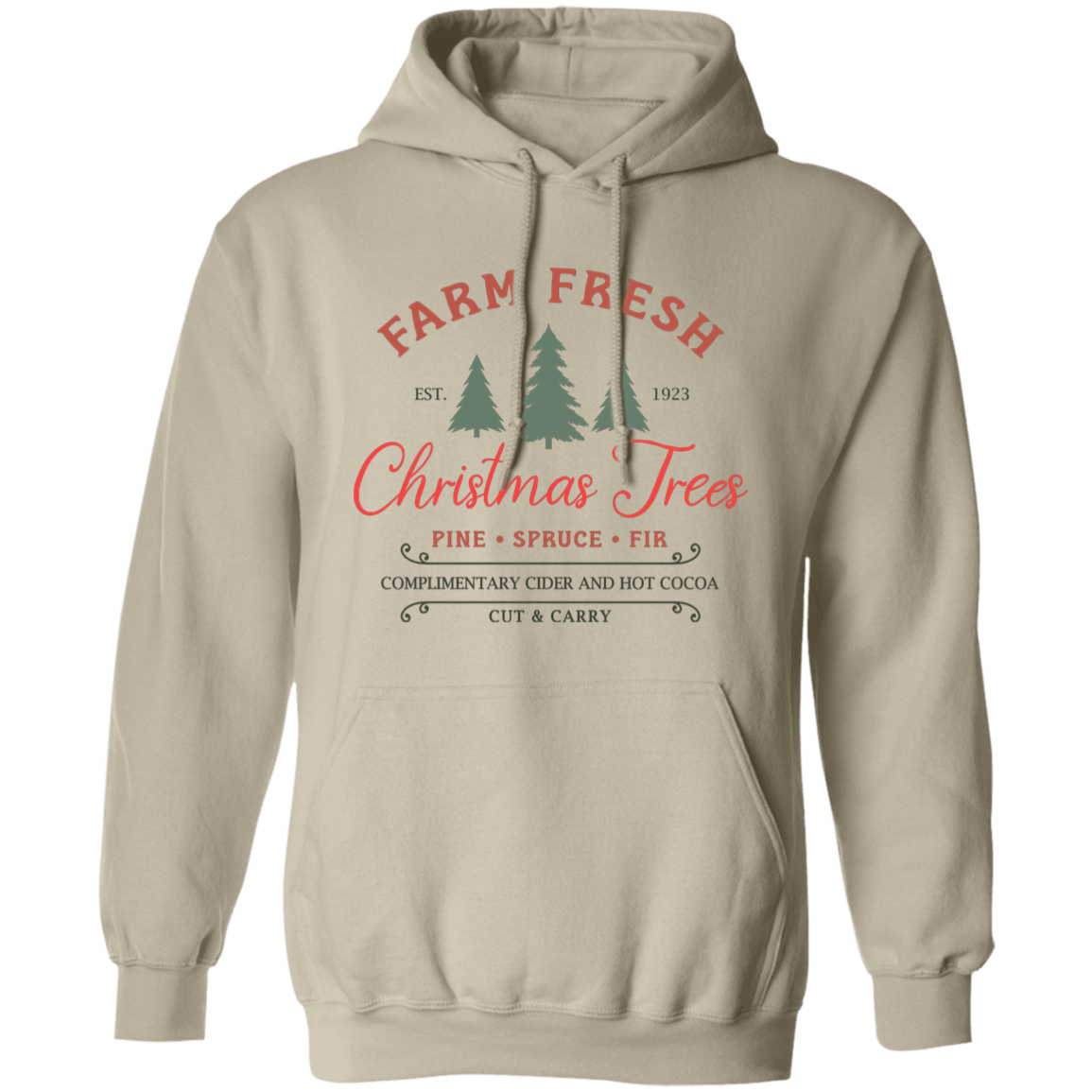 Farm Fresh Christmas Trees Holiday Graphic Pullover Hoodie