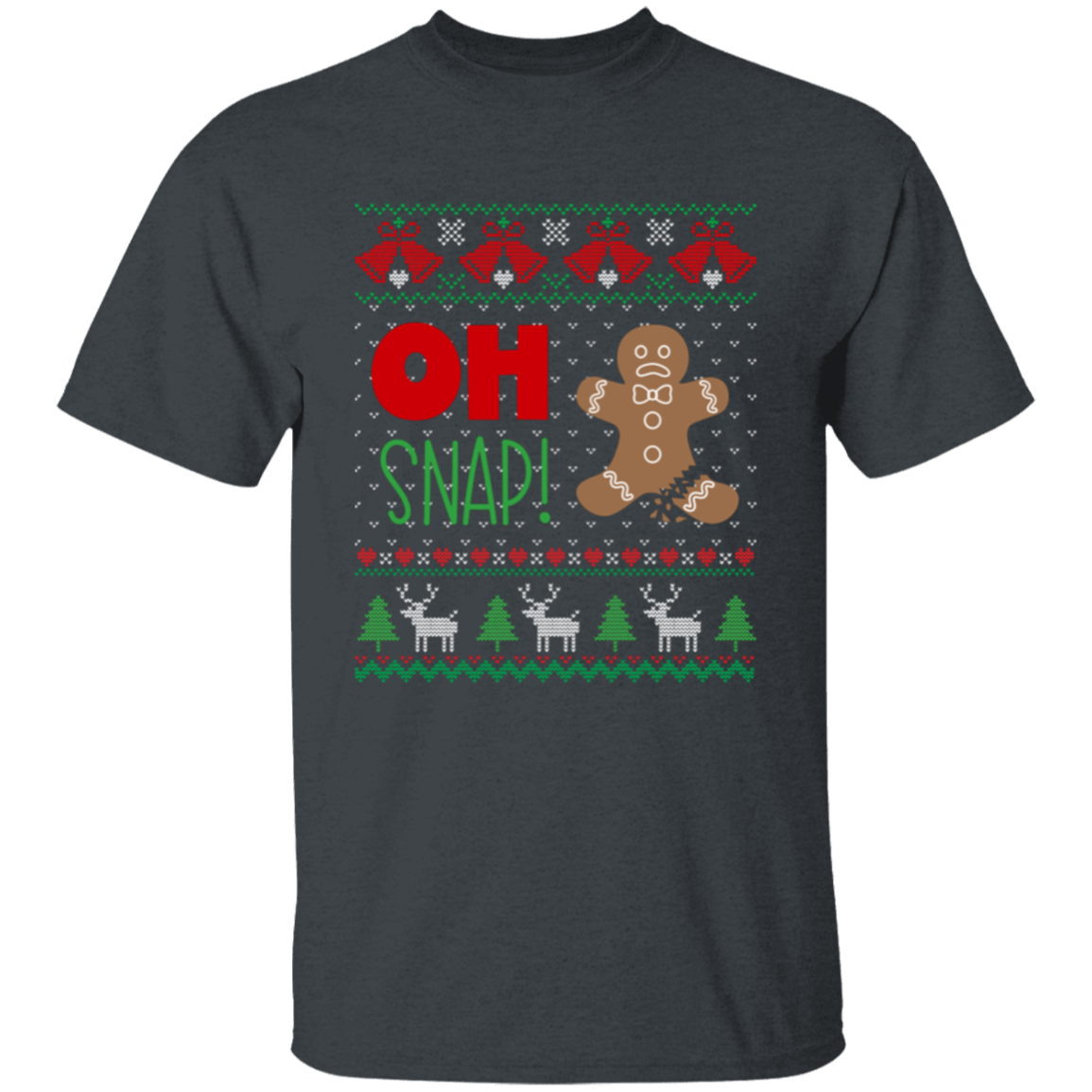 Oh Snap! Gingerbread Man Ugly Christmas Sweater T-Shirt