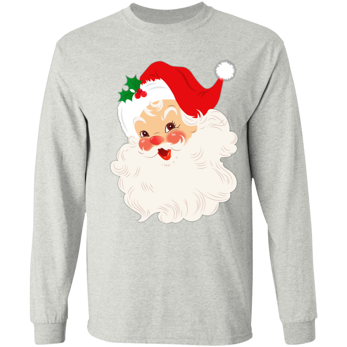 Retro Santa Claus Vintage Style Christmas LS T-Shirt