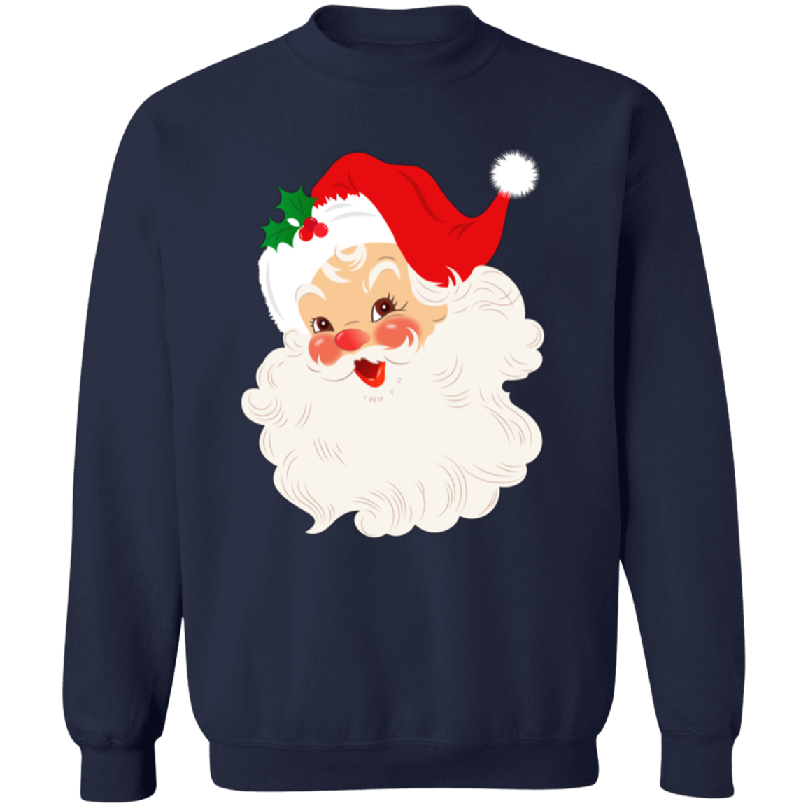 Retro Santa Claus Vintage Style Christmas Crewneck Pullover Sweatshirt