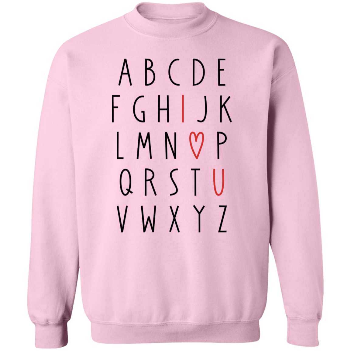 I Love You Alphabet Valentine's Day Collection - Youth T-Shirts, Adult SS & LS Tees, Sweatshirts, & Mugs