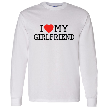 I Love My Girlfriend Funny Valentine's Day T-Shirts & Long-Sleeve Tees