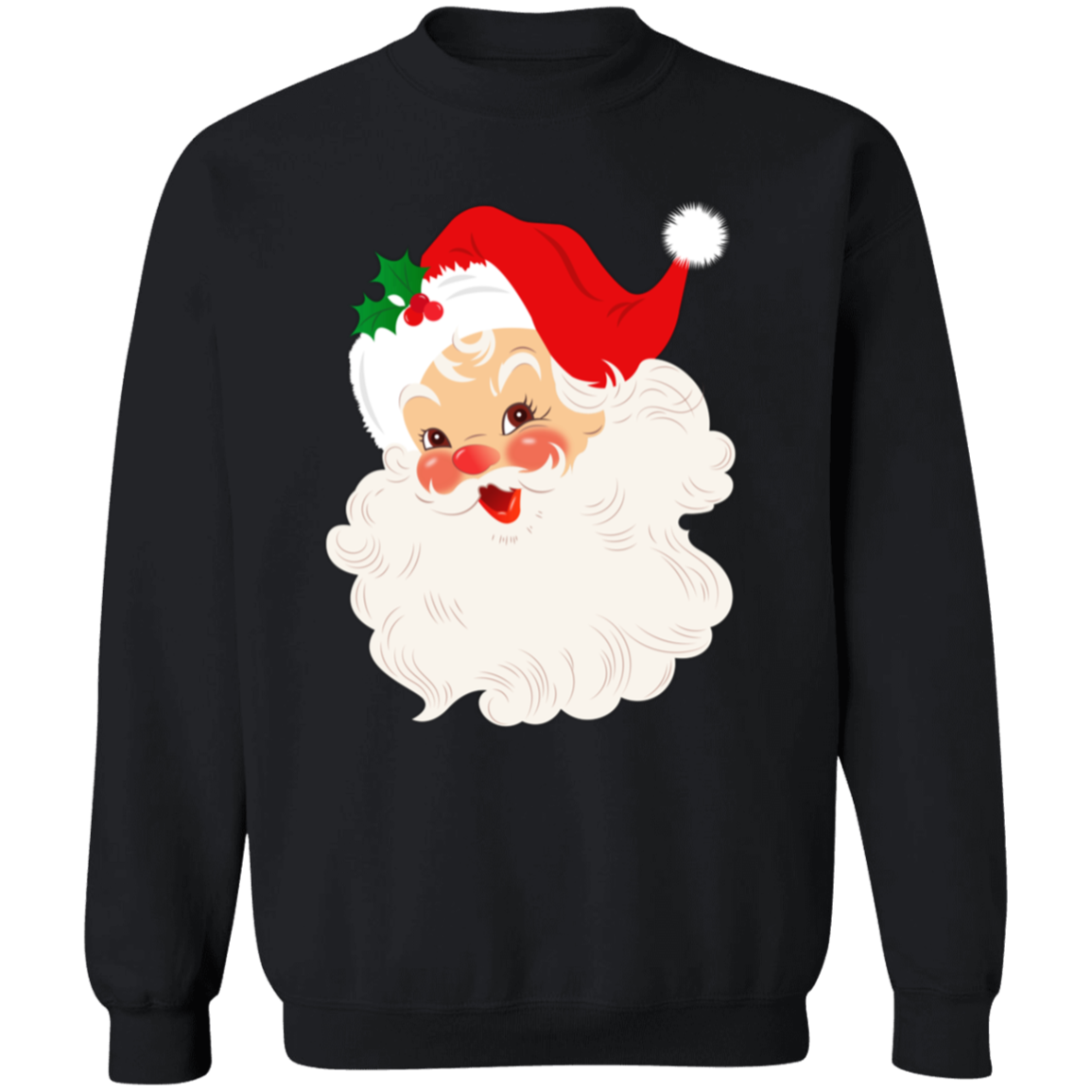 Retro Santa Claus Vintage Style Christmas Crewneck Pullover Sweatshirt