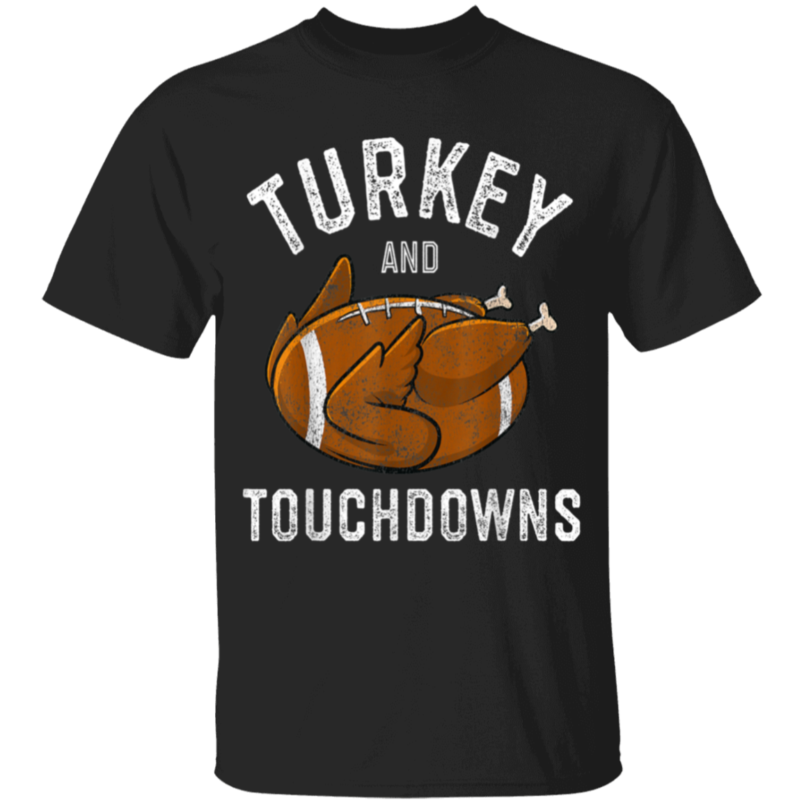 Turkey and Touchdowns Thanksgiving Football Youth T-Shirt