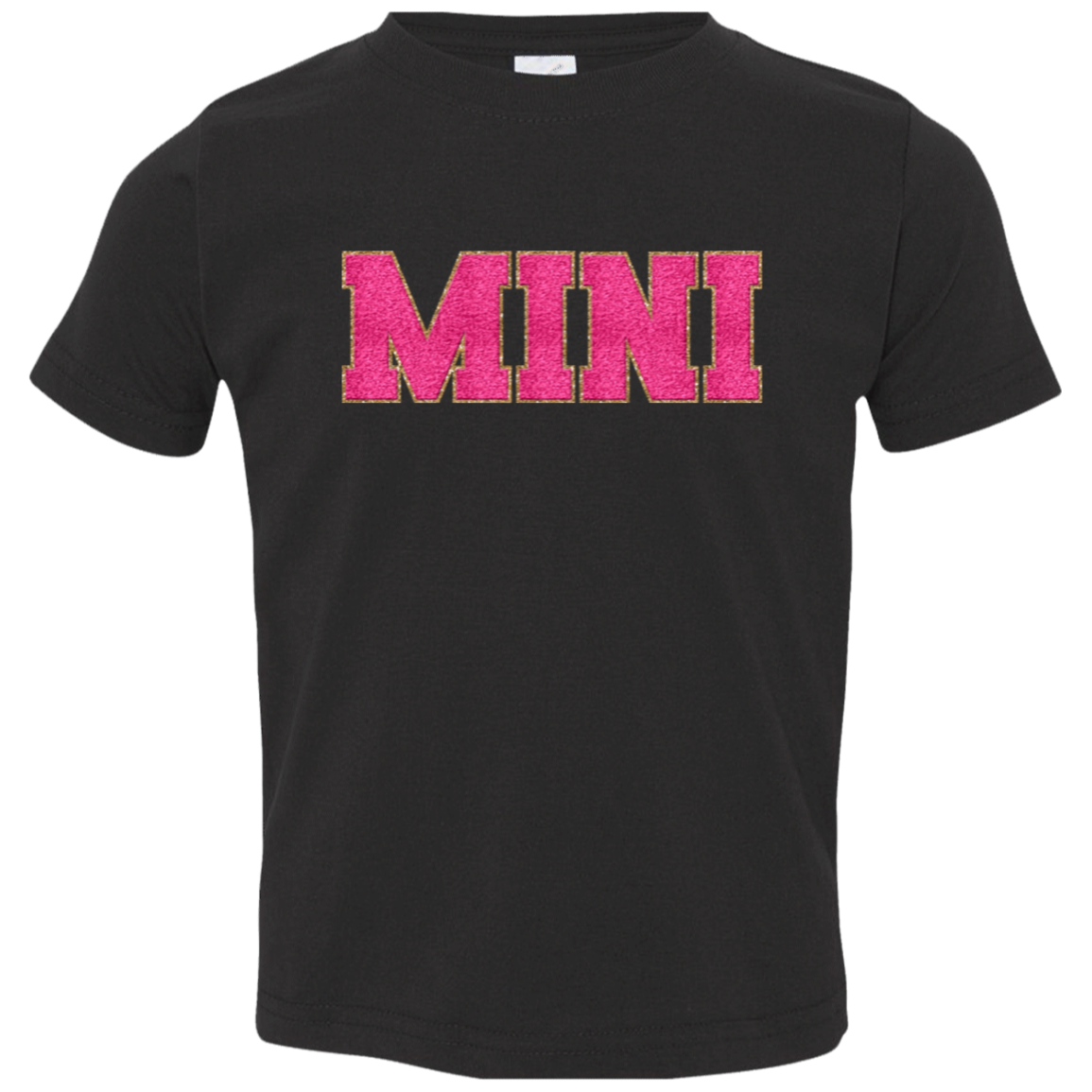 Nana, Mama, & Mini T-Shirt Collection - Pink Faux Chenille Glitter Patch Matching Family Shirts