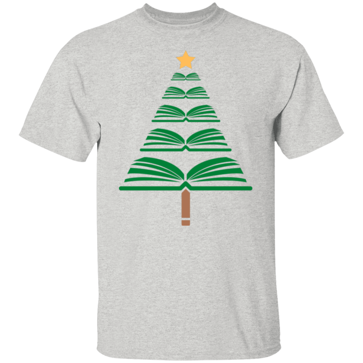 Merry Christmas Book Tree T-Shirt