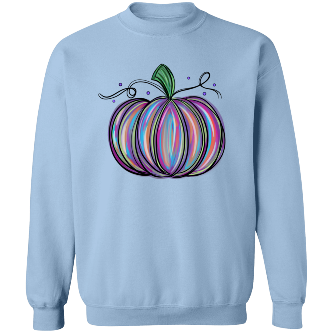 Pretty Purple Pumpkin Fall Crewneck Pullover Sweatshirt