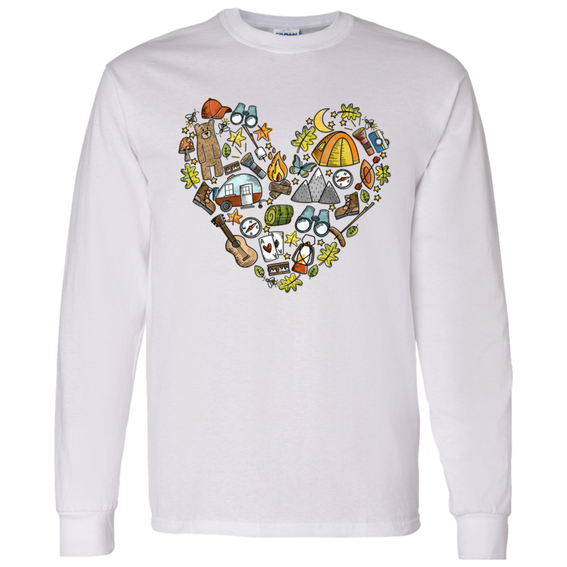 Camp Life Doodle Heart Collection - T-Shirts, Long-Sleeve T-Shirts, Sweatshirts, & Mugs